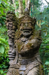 Fototapeta na wymiar Statue in Hindu temple in Sacred Monkey Forest