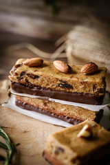 Healthy snack Almond Oatmeal granola Energy Bar.