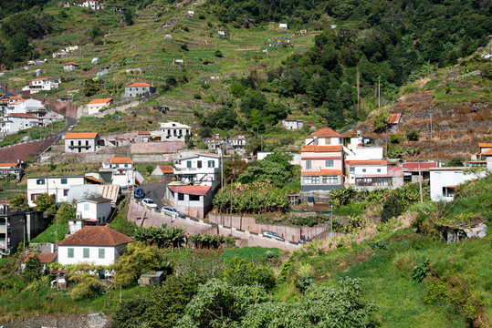 Levada dos Marocos also known as the Mimosa valley near Machico on the Island of Madeira. Leavdas are irrigation channels specific to the island.