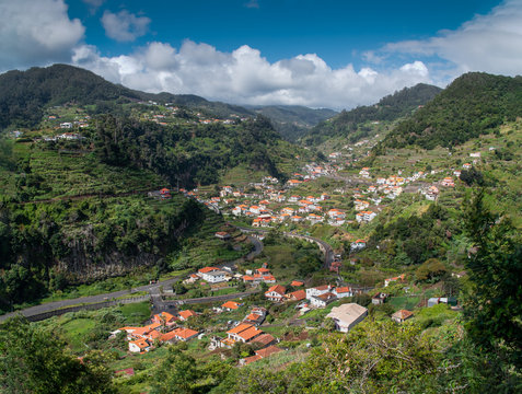 Levada dos Marocos also known as the Mimosa valley near Machico on the Island of Madeira. Leavdas are irrigation channels specific to the island.
