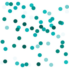 Falling confetti. Round confetti dots. Circles scatter on white. Seamless background. Invitation card for holiday designs, birthday, wedding, party. Vector illustration.