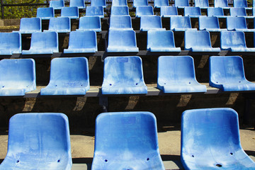 Naklejka premium old blue stadium seats in a row