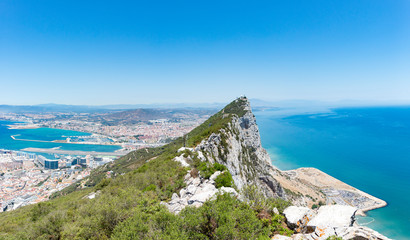 Fototapeta na wymiar Gibraltar, United Kingdom: The tip of the rock of Gibraltar.