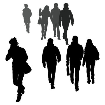 pic Woman Walking Away From Man Silhouette https stock adobe com images vector silhouettes of passers by people go towards each other walking men and women return from work hasty and leisurely gait talking on the phone on the road 276422988 start checkout 1 content id 276422988