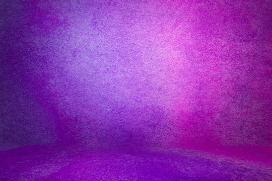 Photo Backdrop Purple, Studio Background For Photos Wall And Floor Lit By Lamps. Studio Portrait Backdrops Photo