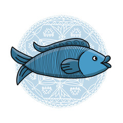 Koi fish, asian style. Sketch for your design