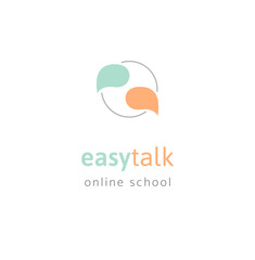 Language school flat logo design