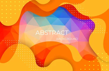 Poster Im Rahmen Dynamic triangle vibrant wave colorful background - Vector © igor_shmel