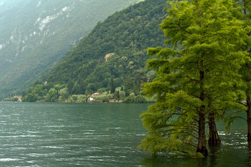 lake in mountains, landscape, water, nature, mountain, river,panorama, coast, hills,green,