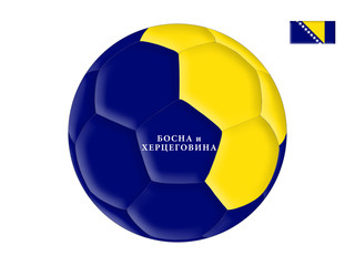 Obraz premium Soccer ball in colors of the flag of Bosnia & Herzegovina