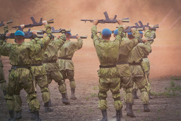 Demonstrations of soldiers the Airborne Forces.