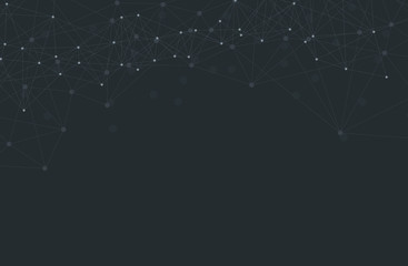 Abstract plexus technology futuristic network on black background. Vector illustration