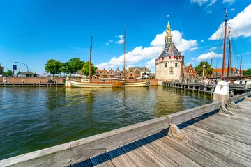 Fotobehang Historischer Hafen Hoorn mit Hoofdtoren, Holland © Comofoto