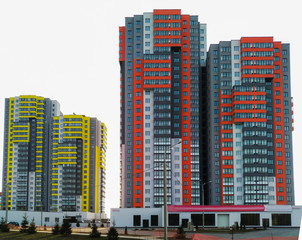 bright colored high-rise buildings