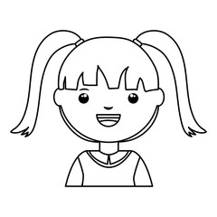 cute little student girl character