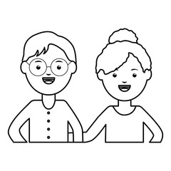 young teachers couple education characters