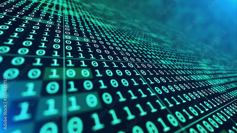 Poster binary code | abstract background | 3d-illustration / 3d