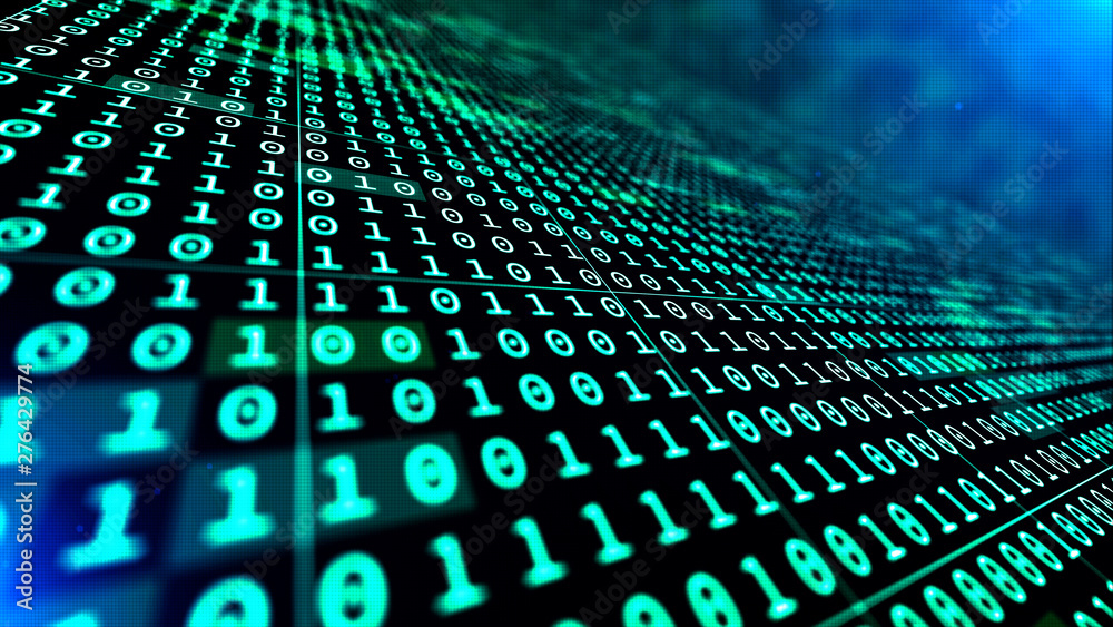 Poster Binary code | Abstract background | 3D 