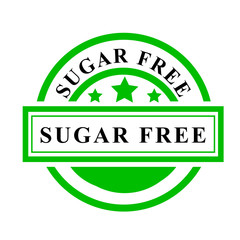 Simple Vector, Green and Black Rubber Stamp, Sugar Free, isolated on white