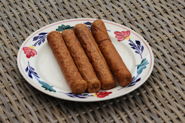 frikandel, a traditional Dutch snack, a sort of minced meat hot dog