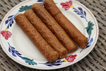 frikandel, a traditional Dutch snack, a sort of minced meat hot dog