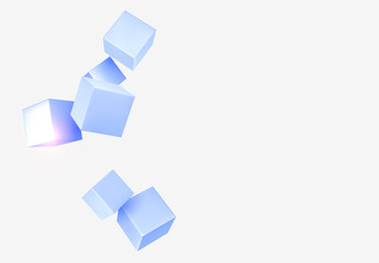 Fototapeta na wymiar Abstract background Blue 3d cubes blur effect