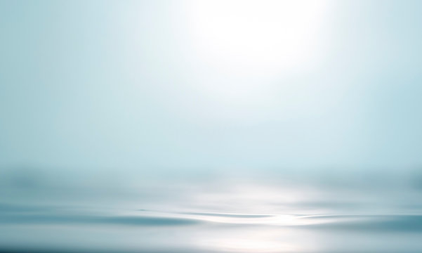 Blurred beach with bokeh sunlight wave abstract background. Vintage tone