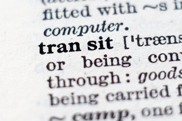 Obraz premium Definition of word Transit