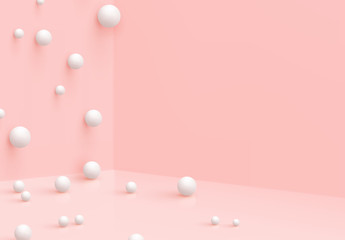 Pink Background with white spheres