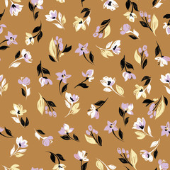 Fototapeta premium Creative universal artistic floral background. Hand Drawn textures. Trendy Graphic. Flowers pattern textile