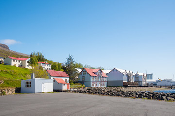 Fototapeta na wymiar Town of Faskrudsfjordur in east Iceland