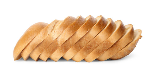Slices of wheat bread isolated on white