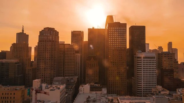 Sunset time-lapse of downtown San Francisco