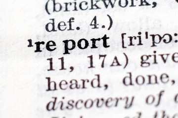 Obraz premium Definition of word report