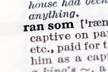 Obraz premium Definition of word Ransom