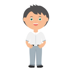 cute little student boy character