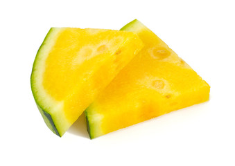 sliced yellow isolated on white