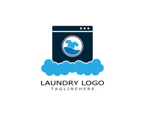 Laundry logo vector icon template