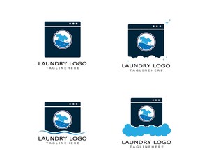 Laundry logo vector icon template