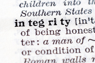 Obraz premium Definition of word integrity