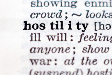 Definition of word hostility