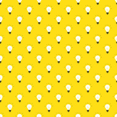 Light bulb Seamless Pattern hand drawn. Vector Illustration