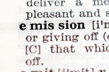 Obraz premium Definition of word emission