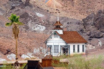 Church in historic Calico Ghost Town in California