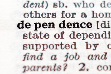 Obraz premium Definition of word dependence