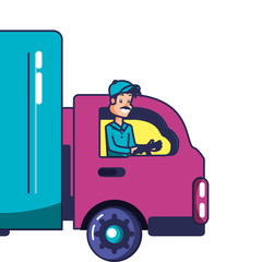 worker delivery service with vehicle truck