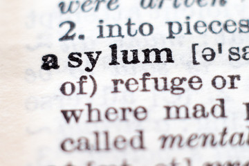 Obraz premium Definition of word asylum