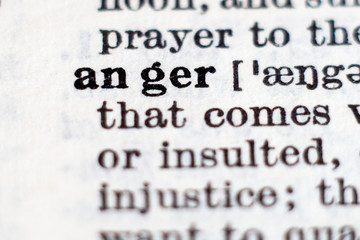 Obraz premium Definition of word anger