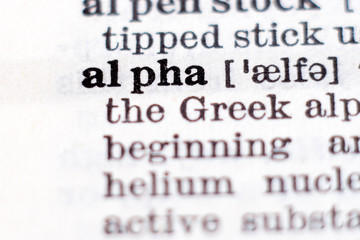 Obraz premium Definition of word alpha
