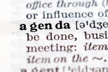 Obraz premium Definition of word agenda